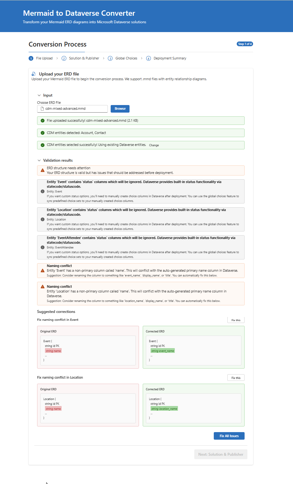 warnings and fixes